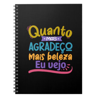 Caderno em espiral com frase em lettering notitieboek