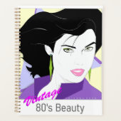 Caderno Espiral - com rosto de mulher 80s Style (Devant)