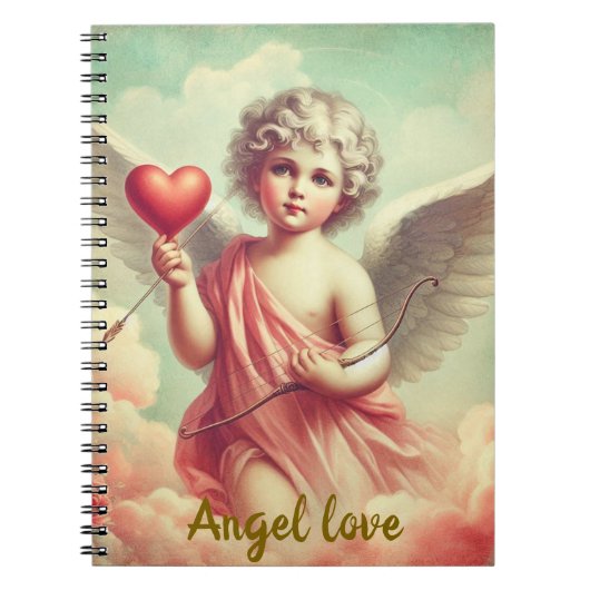 caderno personalizado anjo cupido com coração notitieboek (Voorkant)