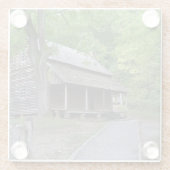 Cades Cove Cabin Glazen Onderzetter (Achterkant)