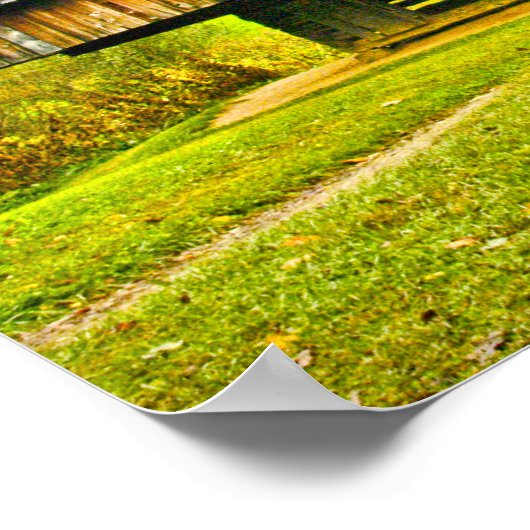 Cades Cove Cantilever Barn op Tipton Place Poster (Hoek)