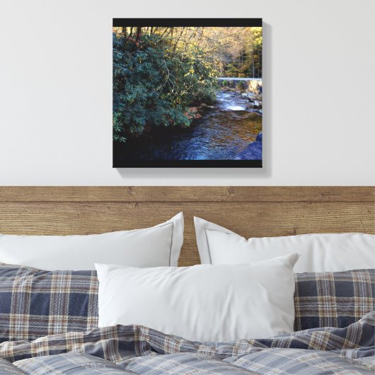 Cades Cove River Smoky Mountains Canvas Afdruk (Insitu (Slaapkamer))