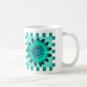 Cadet Blue Daisy Flower, Motif Stripes - Mug