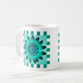 Cadet Blue Daisy Flower, Pattern Stripes - Mok (Voorkant links)