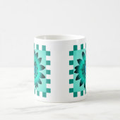 Cadet Blue Daisy Flower, Pattern Stripes - Mok (Center)