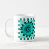Cadet Blue Daisy Flower, Pattern Stripes - Mok (Links)