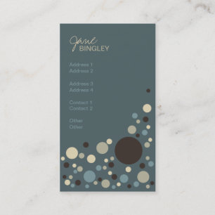 Cadet Blue en Tan Retro Stippen Visitekaartje