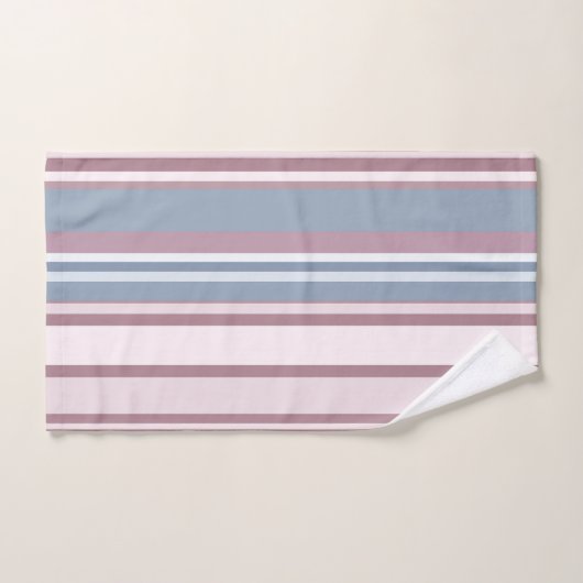 Cadet Grey and Desaturated Rose Stripes Bad Handdoek (Handdoek)