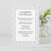 Cadet Grey Damask Thème Mariage Invitation personn (Debout devant)