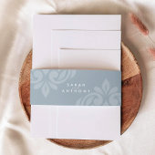 Cadet Grijs Klassiek Elegant Script Wedding Uitnodigingen Wikkel