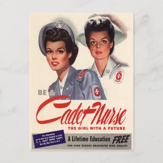 Cadet Nurse Briefkaart (Voorkant)