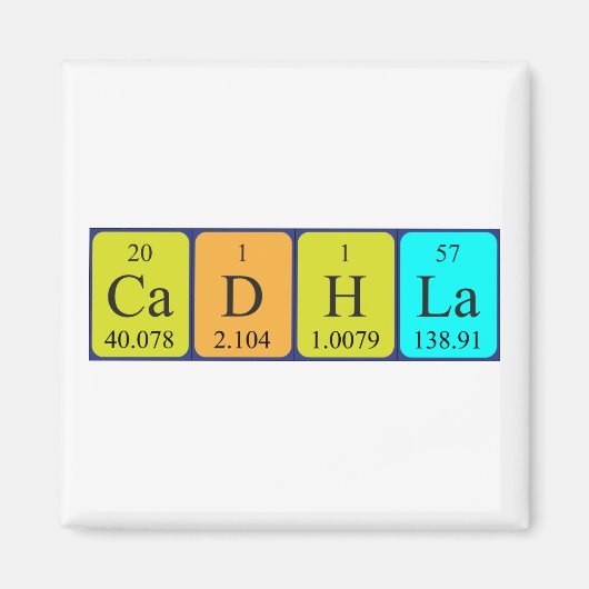 Cadhla periodiek table name magnet magneet (Voorkant)
