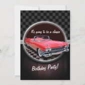 CADILLAC CLASSIQUE Invitation de fête d'anniversai (Dos)