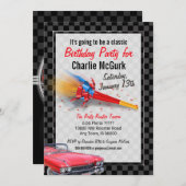 CADILLAC CLASSIQUE Invitation de fête d'anniversai (Devant / Derrière)