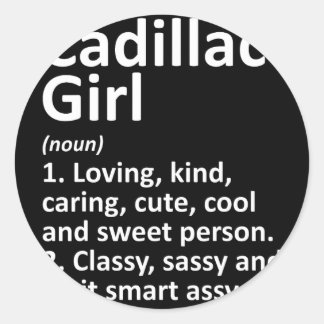 Cadillac Girl Mi Michigan Grappige Stad Thuis Root Ronde Sticker