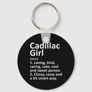 Cadillac Girl Mi Michigan Grappige Stad Thuis Root Sleutelhanger