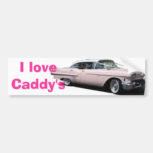 Cadillac, ik hou van Caddy's Bumpersticker (Voorkant)