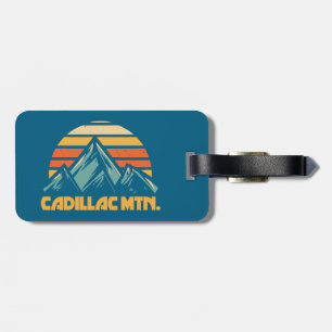 Cadillac Mountain Retro Turquoise Bagagelabel