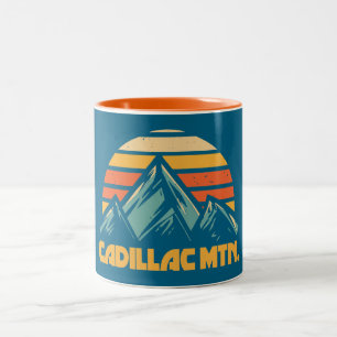 Cadillac Mountain Retro Turquoise Tweekleurige Koffiemok