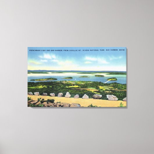 Cadillac Mt Summit Uitzicht van Bar Harbour 2 Canvas Afdruk (Voorkant)