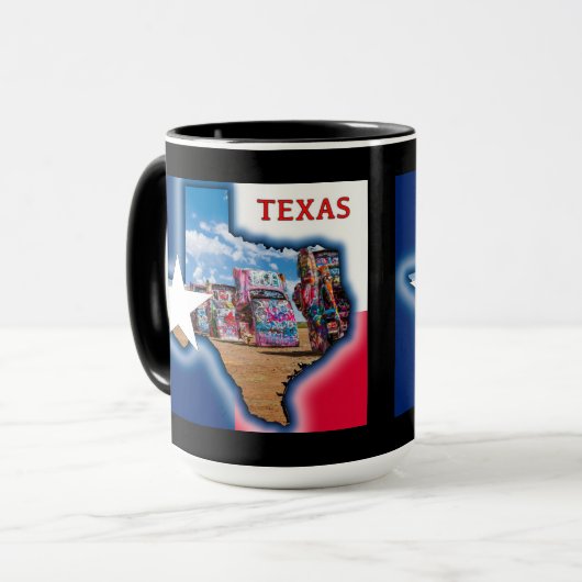 Cadillac Ranch, Texas Graphique, Tasse (Devant gauche)