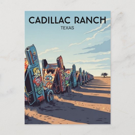 Cadillac Ranch Texas Travel Briefkaart (Voorkant)