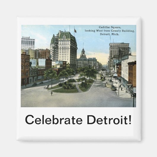 Cadillac Square, Detroit MI  Magneet (Voorkant)