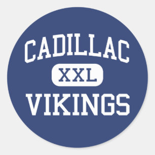 Cadillac Vikings Middle Cadillac Michigan Ronde Sticker