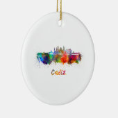 Cadiz skyline in watercolor keramisch ornament (Rechts)