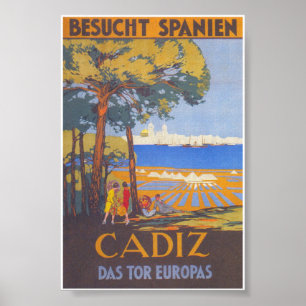 Cadiz Spain Vintage Travel Poster