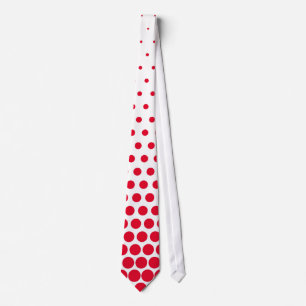 Cadmium Red Polka Dot Modern White Stropdas