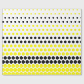 Cadmium Yellow en Black Polka Dot Cadeaupapier (Vlak)
