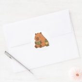 Cadou autocollant capybara de lecture confortable  (Enveloppe)