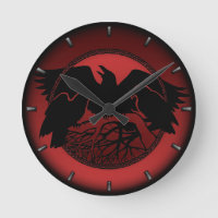 Cadran de corbeau Art autochtone Horloge murale Ca