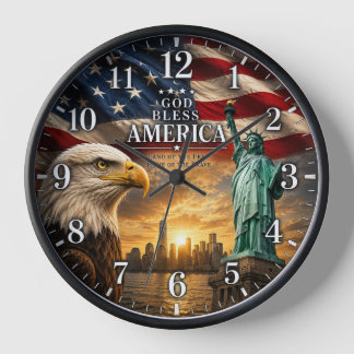 Cadran de Horloge Drapeau Américain Patriotique |