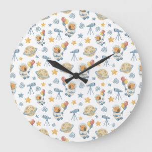 Cadran motif capybara astronaute enfants - Horloge