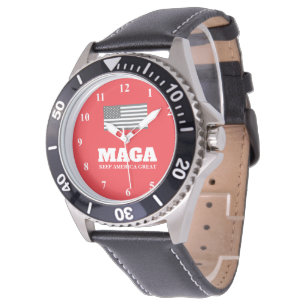 Cadran rouge patriotique MAGA Trump montre pour ho