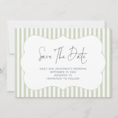 Cadre à rayures vertes Save the Date (Devant)