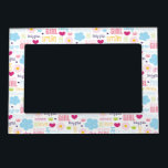 Cadre Aimanté Avec Photo Bébé fille<br><div class="desc">Motif pastel pour une petite fille.</div>