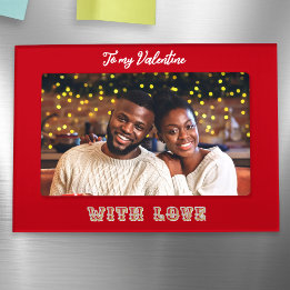 Cadre Aimanté Avec Photo Custom Photo Romantic Heart Valentine’s Day Red