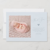 Cadre Arc Bleu Merci Votre Faire-part de naissance (Dos)