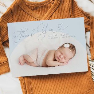 Cadre Arc Bleu Merci Votre Faire-part de naissance