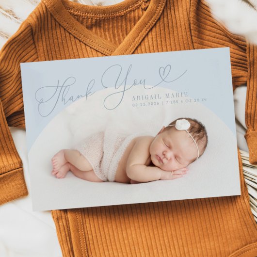 Cadre Arc Bleu Merci Votre Faire-part de naissance