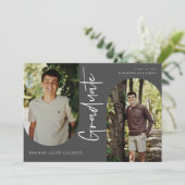 Cadre Arché Diplômé Scripté 4 Photo Invitation (Debout devant)