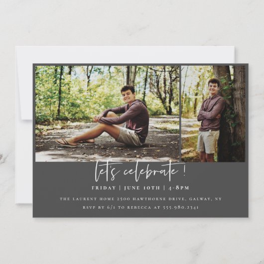 Cadre Arché Diplômé Scripté 4 Photo Invitation (Dos)