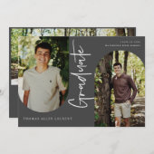 Cadre Arché Diplômé Scripté 4 Photo Invitation (Devant / Derrière)