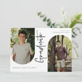 Cadre Arché Diplômé Scripté 4 Photo Invitation (Debout devant)