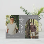 Cadre Arché Diplômé Scripté 4 Photo Invitation (Debout devant)