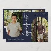 Cadre Arché Diplômé Scripté 4 Photo Invitation (Devant / Derrière)