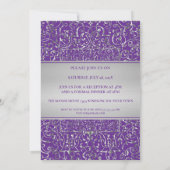 Cadre argenté baroque Quinceanera Invitation (Dos)